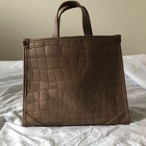 Faux Croc-Embossed Handbag
